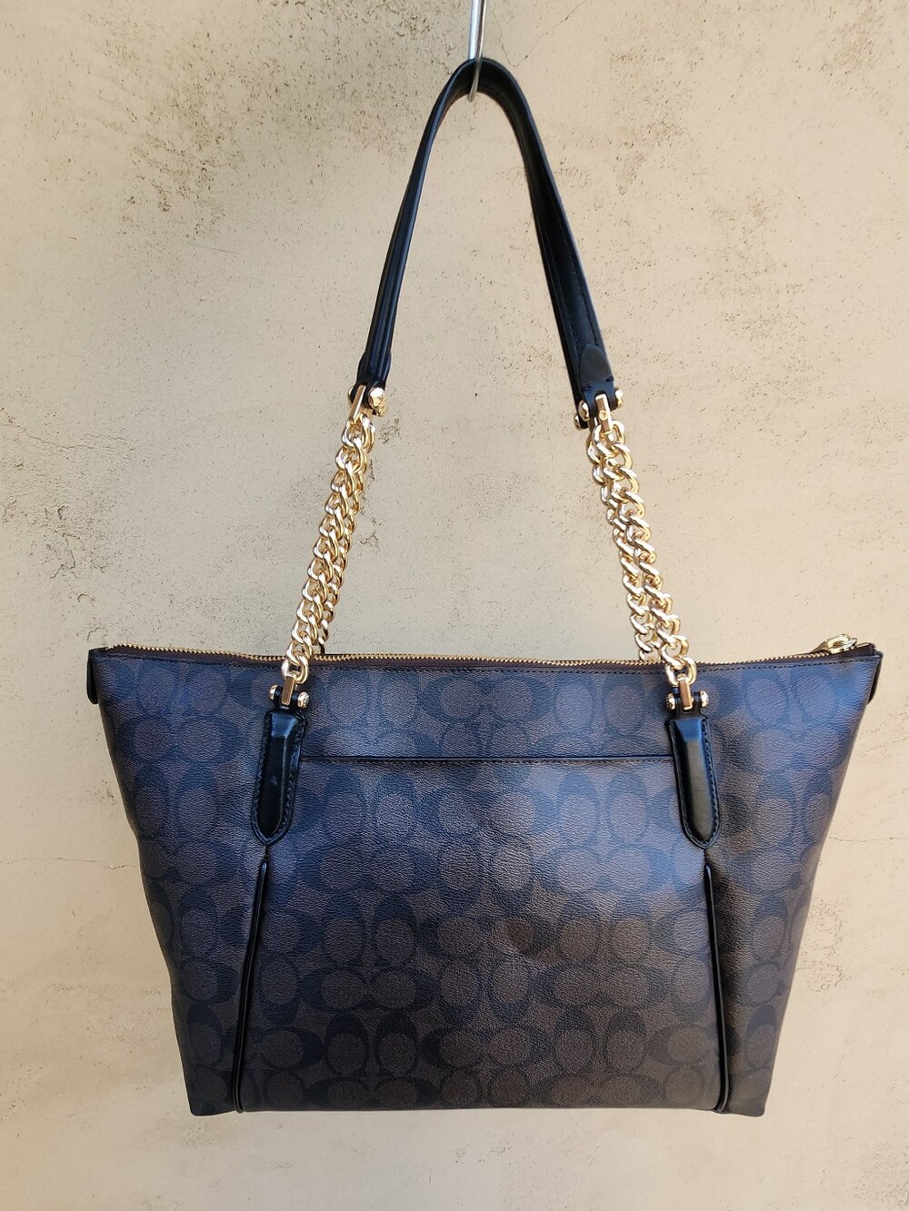 Coach Ava Chain Tote Signature Canvas Shoulder Bag - F87776 - Picture 5 of 16